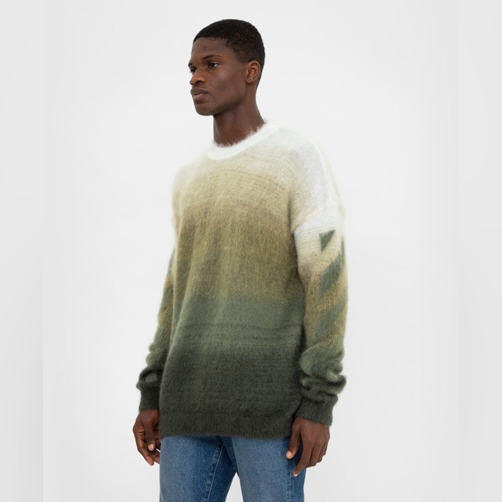 Off-White | MOHAIR WOOL SWEATER WITH A GRADIENT EFFECT AND A PATTERN XL